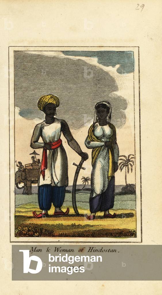 Man and woman of Hindostan or Hindustan, 1818