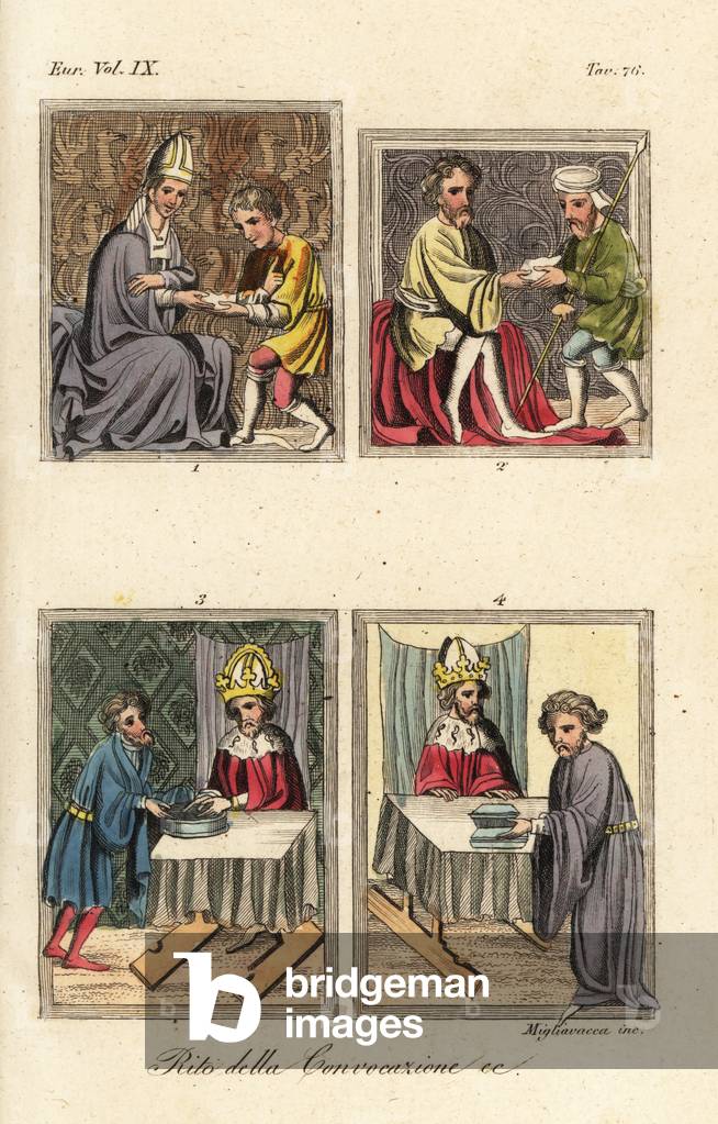 Rites of Convocation of the Holy Roman Emperor (handcoloured copperplate engraving)