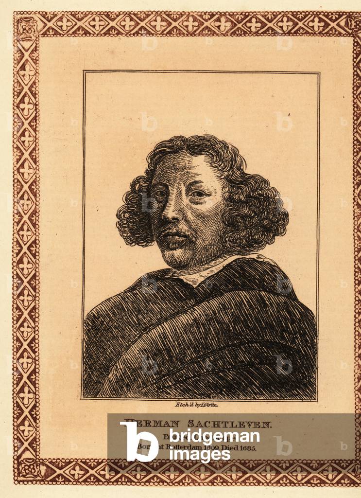 Portrait of Herman Saftleven the Younger, Dutch painter of the Baroque period, 1609-1685