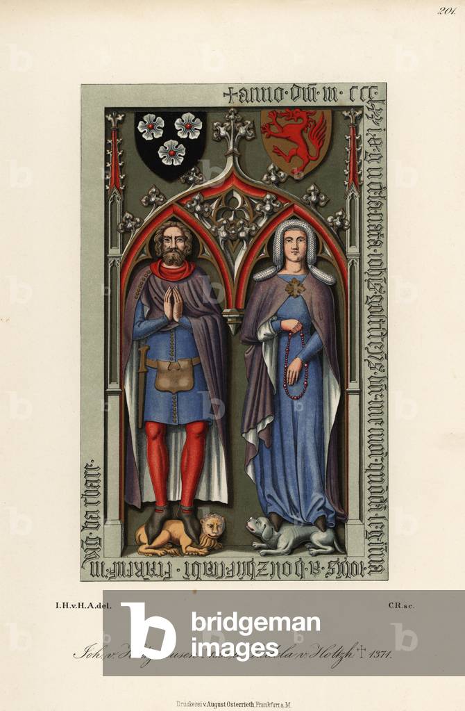 Mayor John Holzhausen and wife Guda, late 14th century, 1889 (chromolithograph)
