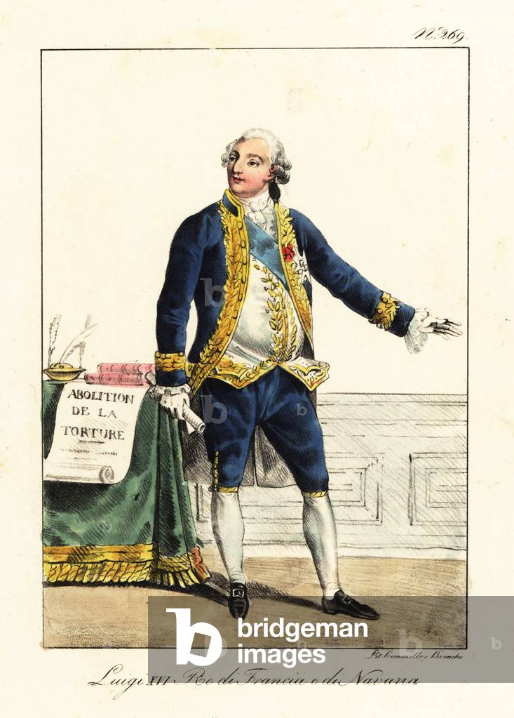 Ceremonial costume of King Louis XVI, 1754-1793. 1825 (lithograph)