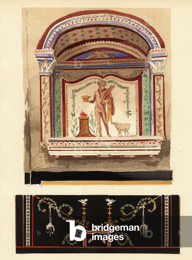 Lararium niche painting dedicated to Hercules in an annex (Casa del Cenacolo, V