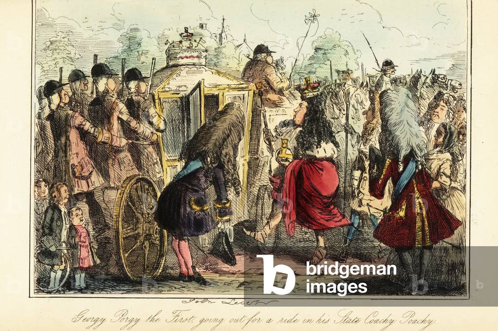 King George I of England boarding the royal coach to Osnabruck on the night of his death, 22 June 1727
