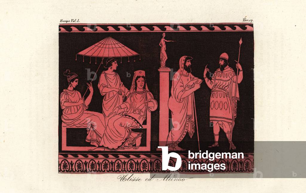 Odysseus entertained by Alcinous, ruler of the Phaiacians on the island of Scheria