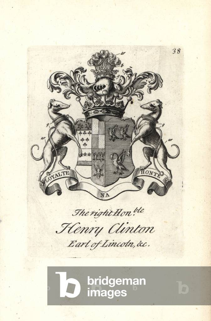 Coat of arms and crest of the right honorable Henry Clinton, 7th Earl of Lincoln, 1684-1728