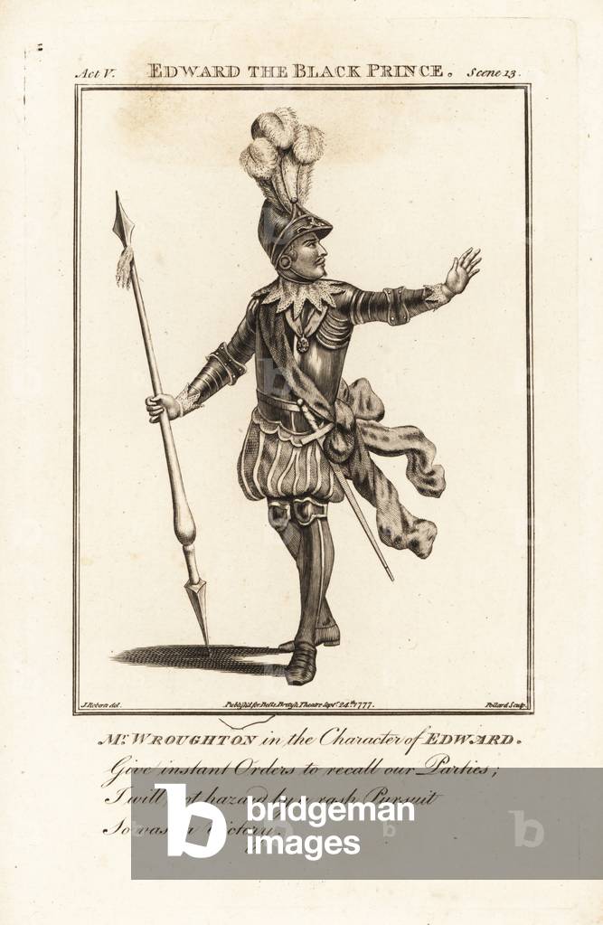 Mr Richard Wroughton in the character of Edward in William Shirleys Edward the Black Prince