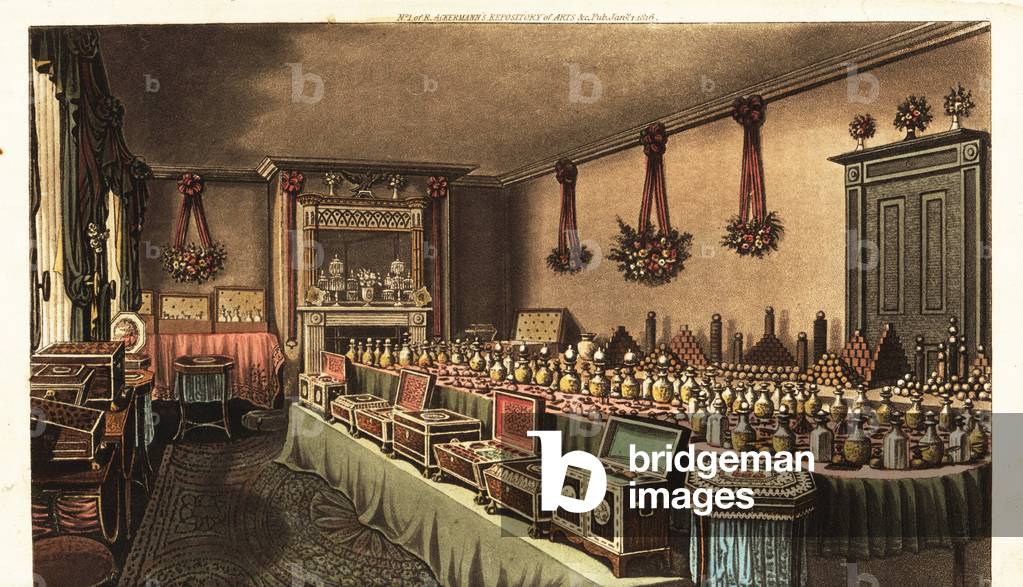 Perfumery prepared for the Emperor of China by Alex Ross, London, 1816 (engraving)