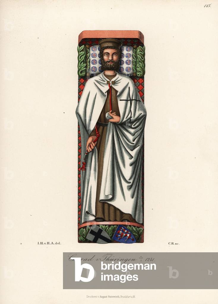 Costume of Konrad von Thuringen, died 1241, 1889 (chromolithograph)