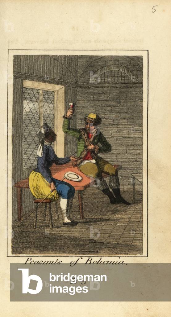 Peasants of Bohemia drinking wine in a tavern, 1818