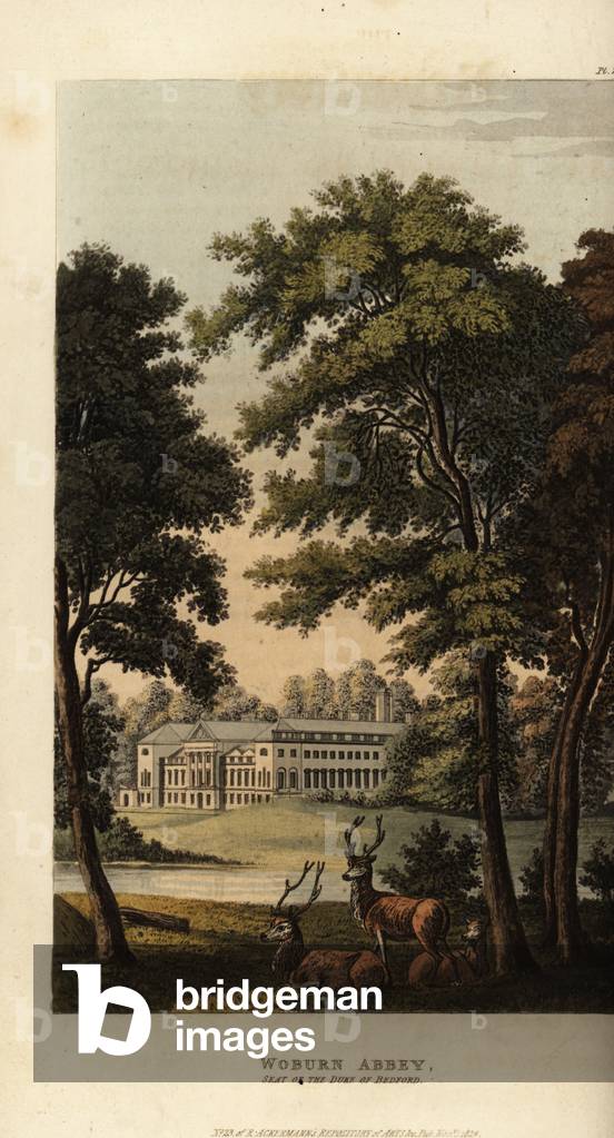 Woburn Abbey, seat of the Duke of Bedford, 1823 (engraving)