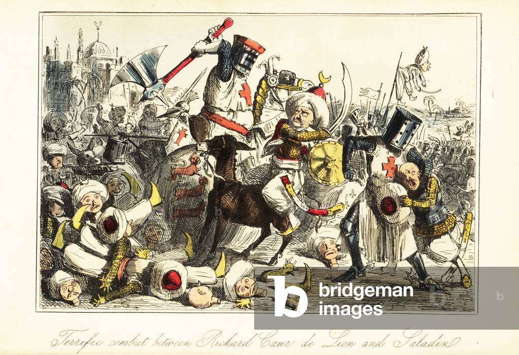 King Richard I fighting Saladin at the Battle of Arsuf (Azotus), Palestine, 1191
