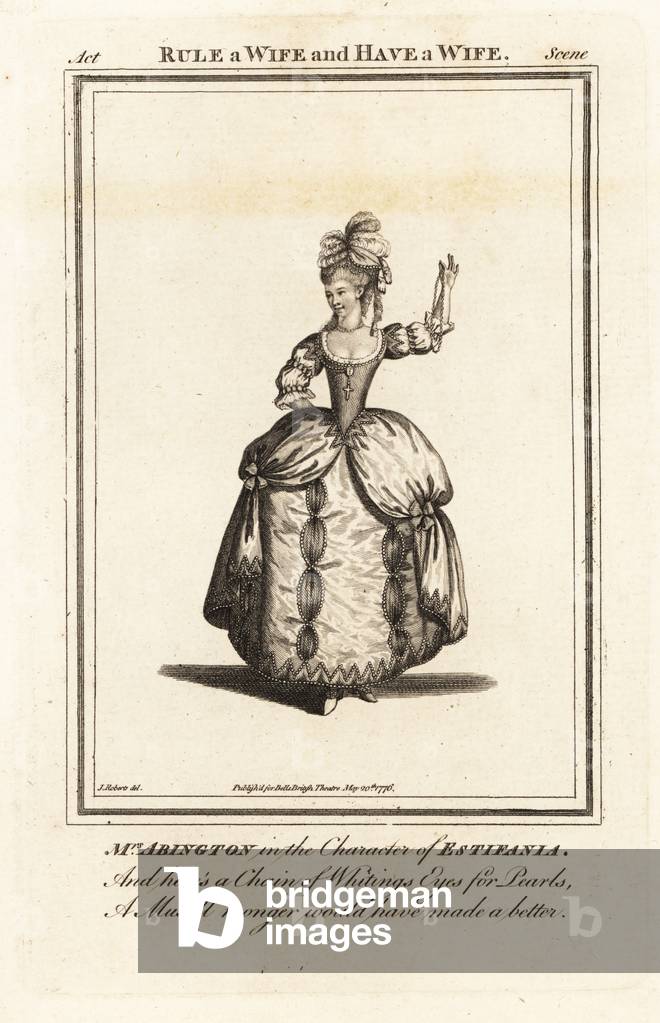 Mrs Frances Abington in the character of Estifania in John Fletchers Rule a Wife and Have a Wife, Drury Lane Theatre, 1766