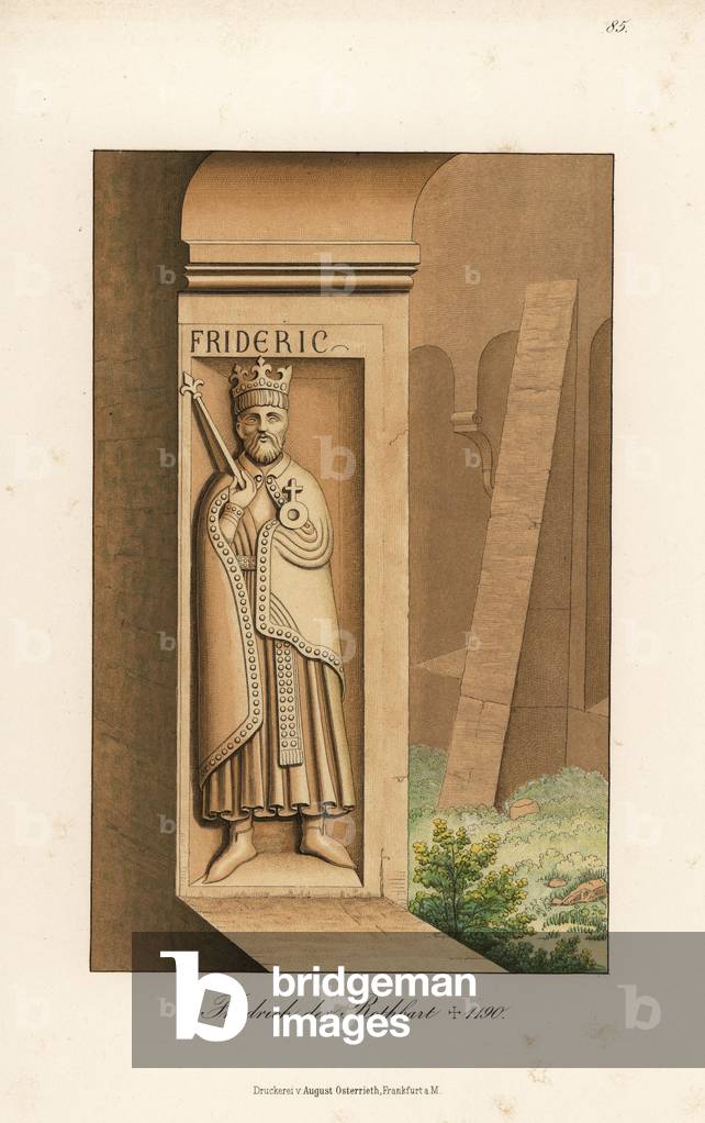Costume of Frederick I, Holy Roman Emperor, d. 1190, 1889 (chromolithograph)