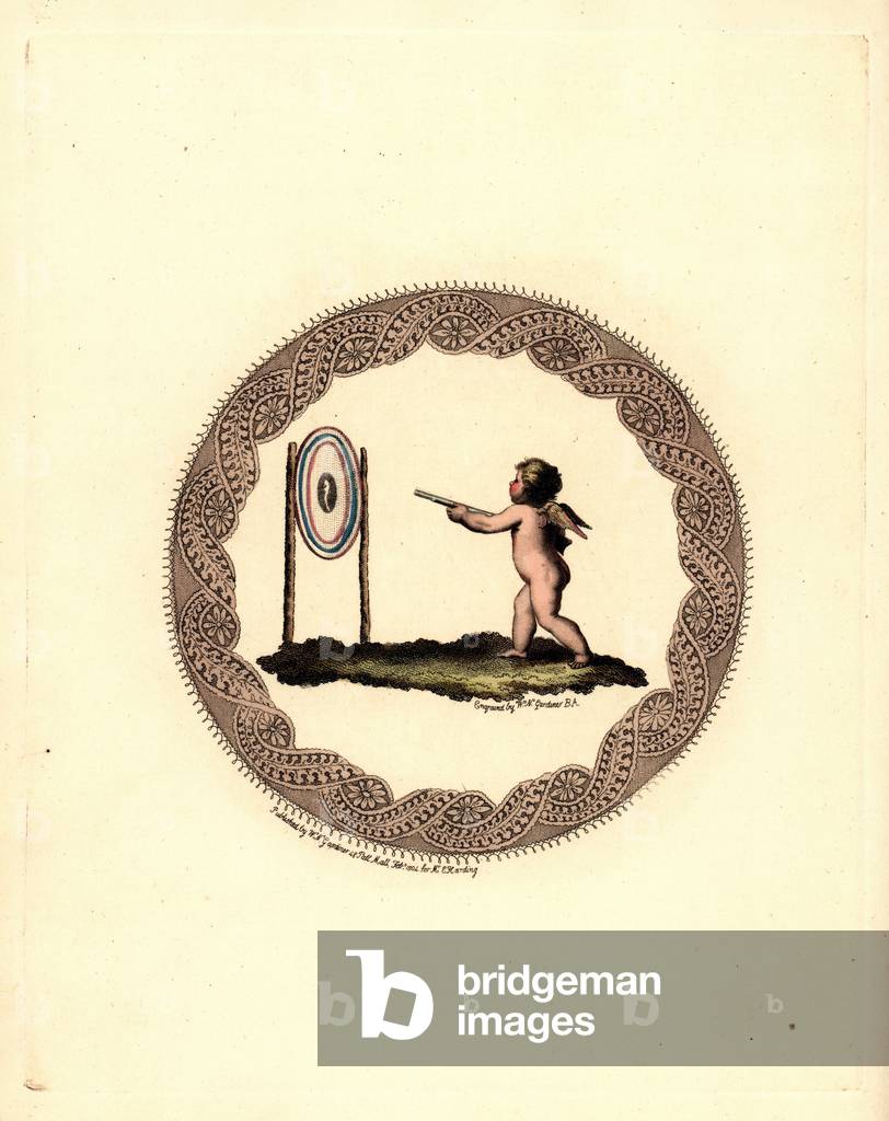 Cupid hits the centre of the target.