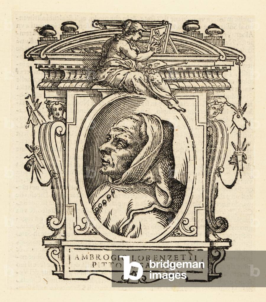 Portrait of Ambrogio Lorenzetti or Ambruogio Laurati, Italian painter of the Sienese school, circa 1290-1348