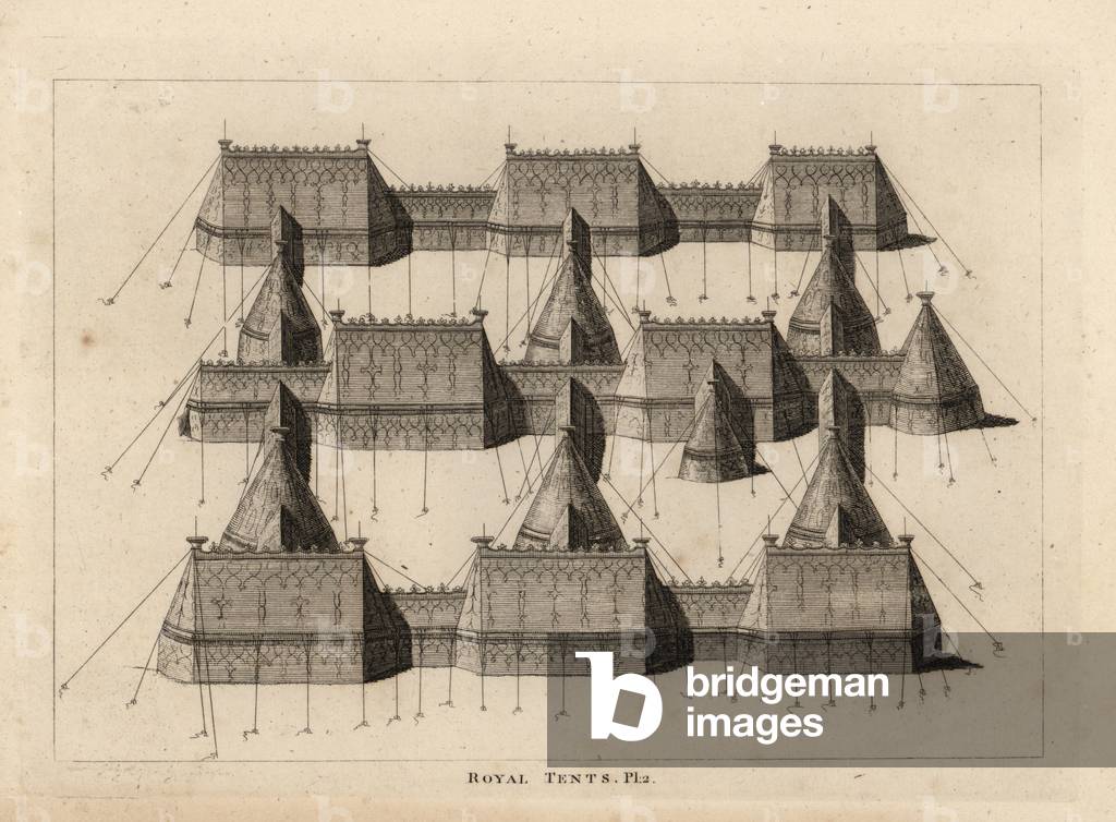 Royal tents pitched for the meeting of King Henry VIII and King Francis I of France near Ardres 1520