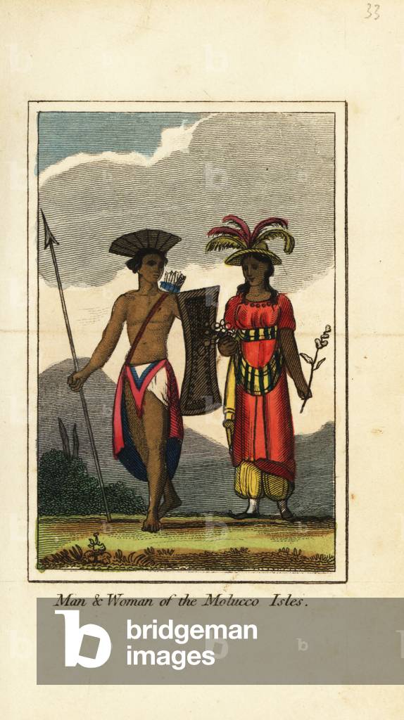 Man and woman of the Molucco Isles (Maluku Islands), 1818