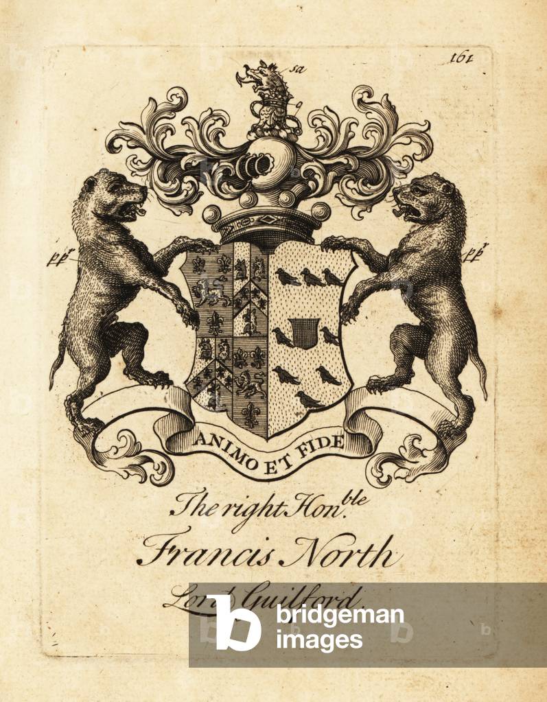 Coat of arms of the Right Honourable Francis North, Lord Guilford, 2nd Baron Guilford, 1673-1729