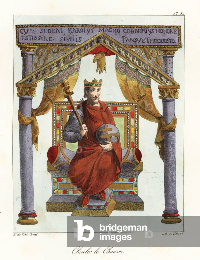 Charles ΙΙ, or Charles the Bald (823-877), 9th-century king of West Francia and Italy, emperor of the Carolingian Empire