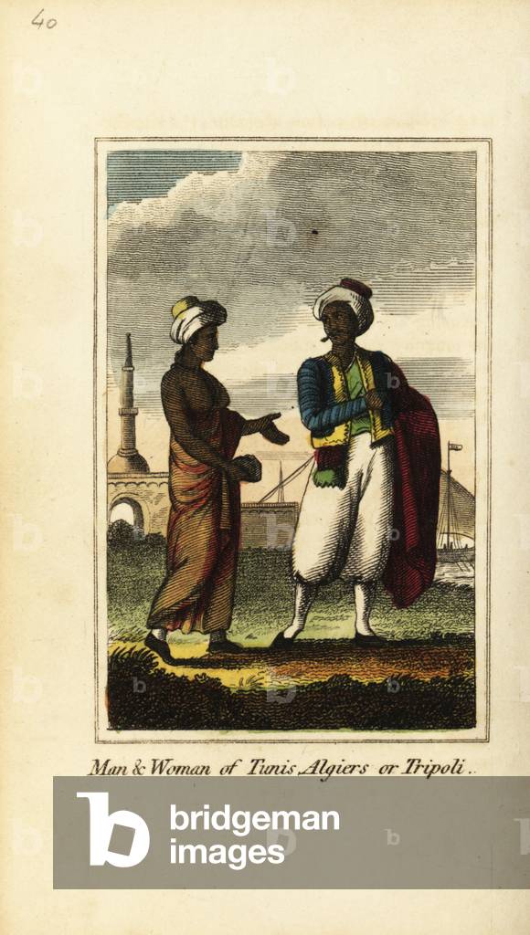 Man and woman of Tunis, Algiers or Tripoli, 1818
