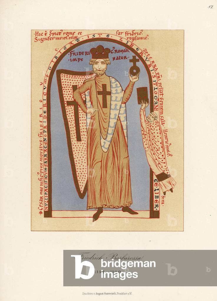 Costume of Frederick I, Holy Roman Emperor, d. 1190, 1889 (chromolithograph)