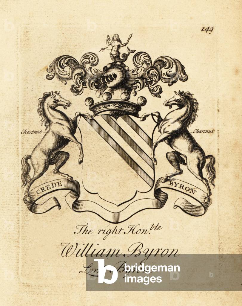 Coat of arms of the Right Honourable William Byron, Lord Byron, 4th Baron Byron (1670-1736)