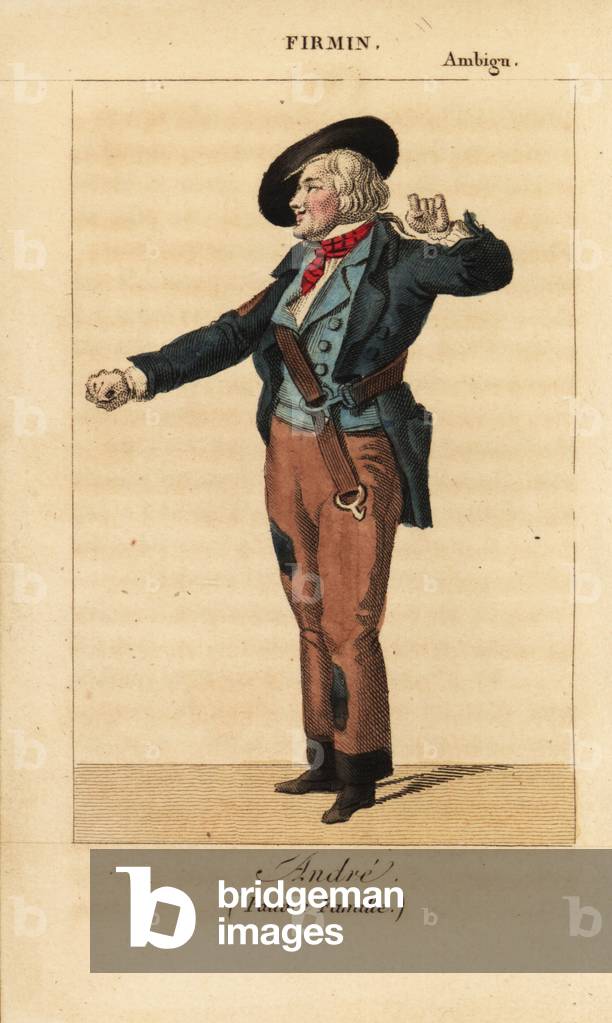 Jean-Baptiste Firmin as Andre in the melodrama Pauvre Famille by Benjamin and Melchior at the Theatre de lAmbigu Comique, 1822