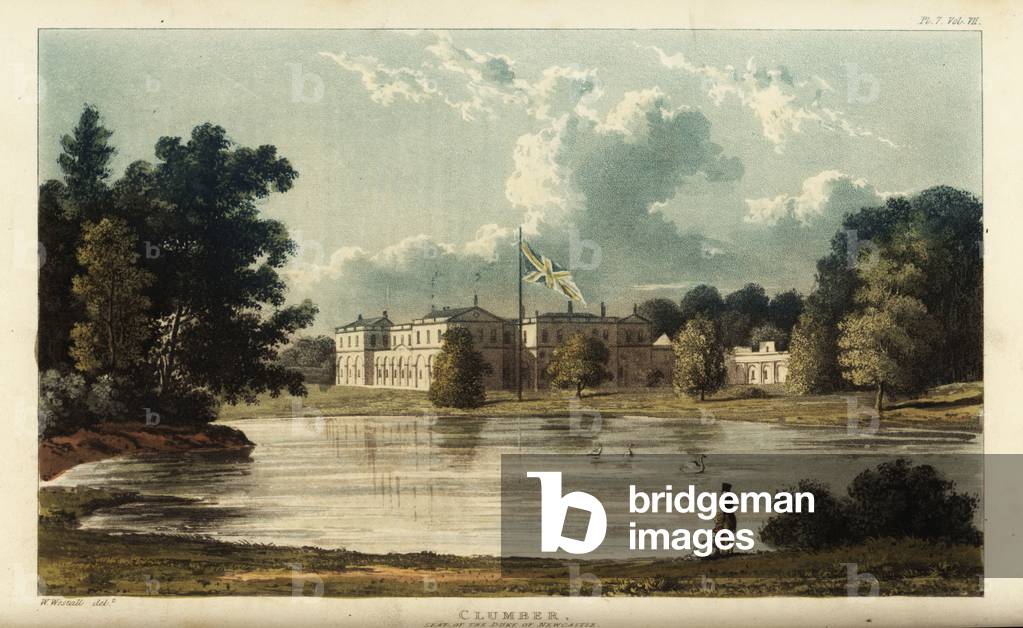 Clumber Park, Nottinghamshire, seat of the Duke of Newcastle, 1826 (engraving)