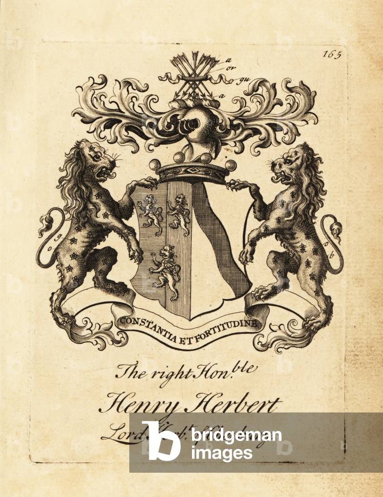 Coat of arms of the Right Honourable Henry Herbert, Lord Herbert of Cherbury,  Baron Herbert of Cherbury (or Chirbury)