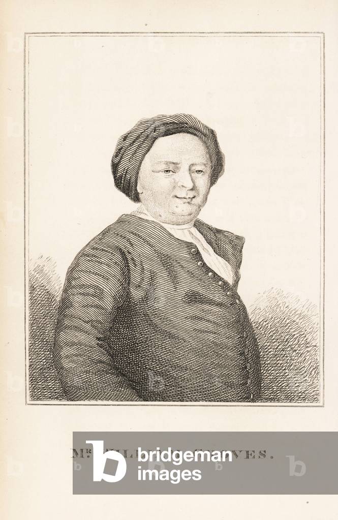 William Groves, publican and famous punch seller of London. Copperplate engraving from John Caulfield's Portraits, Memoirs and Characters of Remarkable Persons, Young, London, 1819.