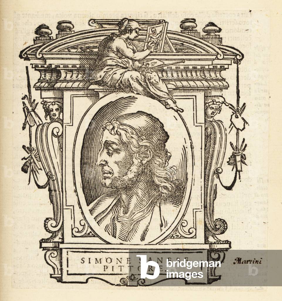 Portrait of Simone Martini, Italian painter born in Siena, circa 1284-1344