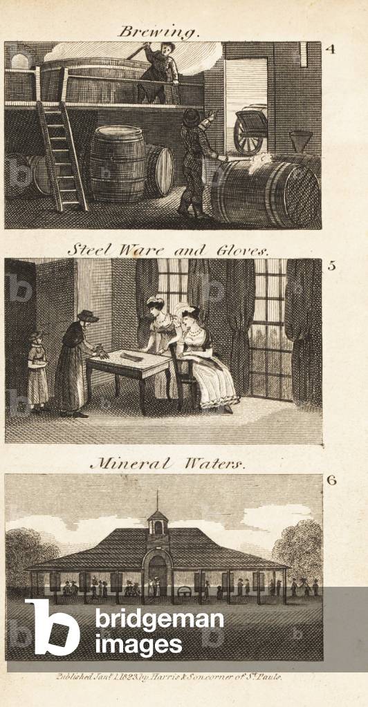 Brewing, steel ware and gloves, and a mineral waters spa in Regency England