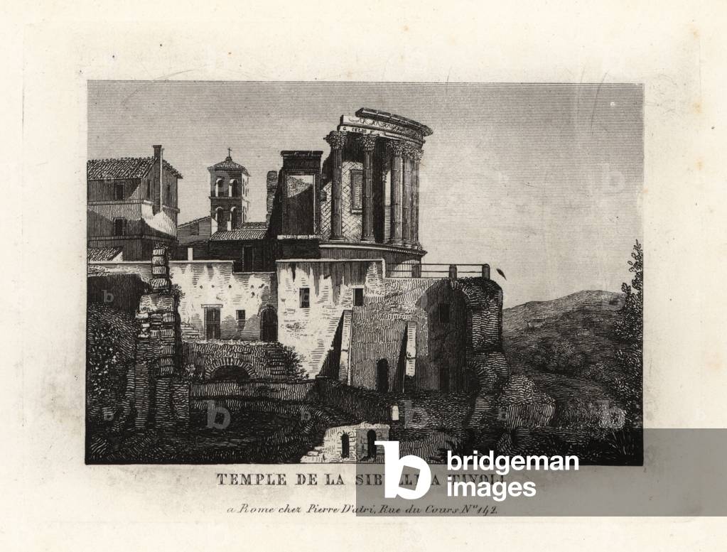 View of the Temple of the Sybil or the Temple of Vesta at Tivoli, 1849