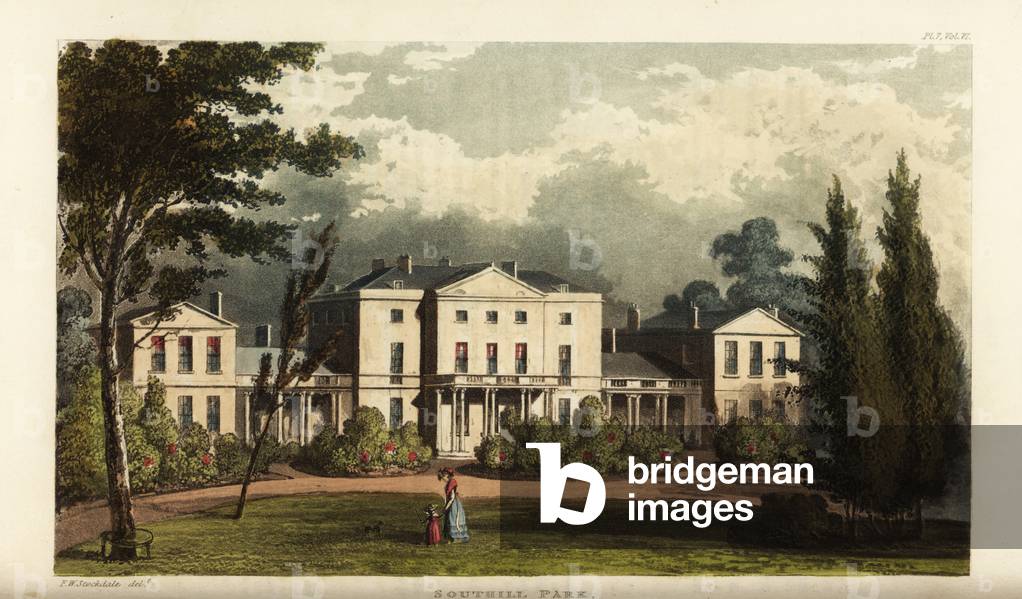Mount Edgcumbe, Cornwall, seat of the Richard Edgcumbe, 1825 (engraving)