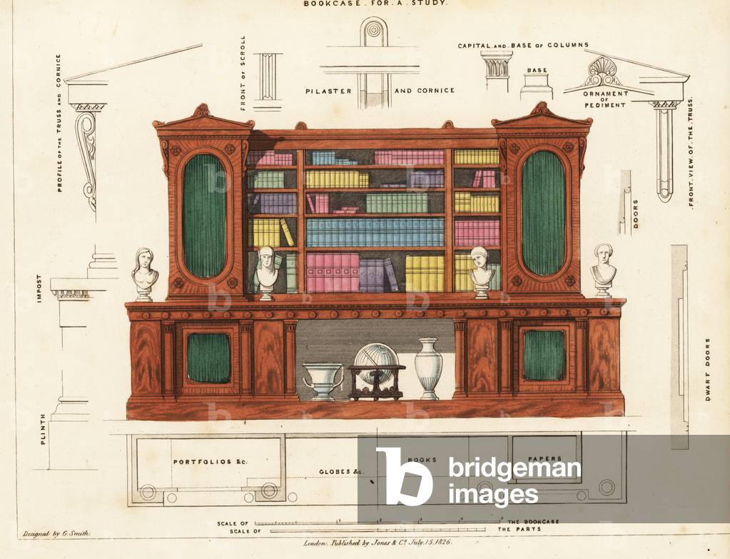 Bookcase for a study, Regency style