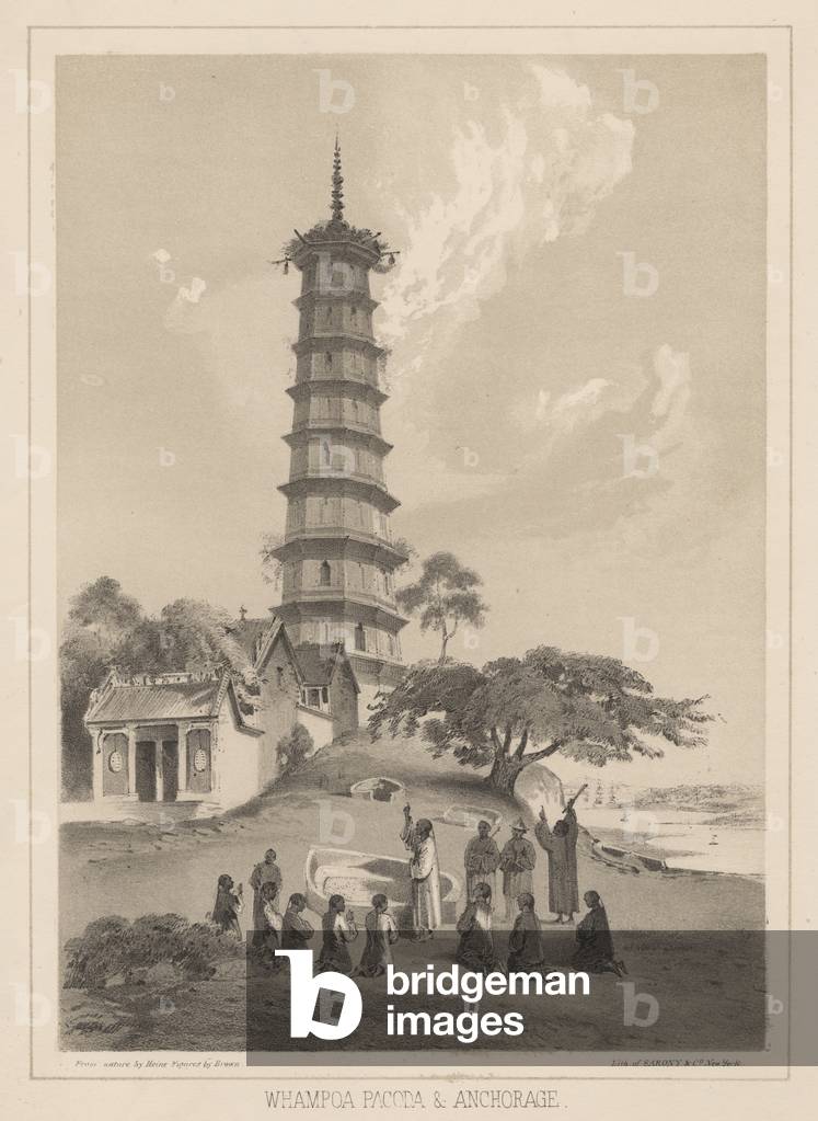 Whampoa Pagoda & Anchorage, 1855 (litho)