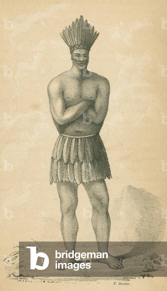 An Indian Dressed in the 'Tobet', 1846 (litho)