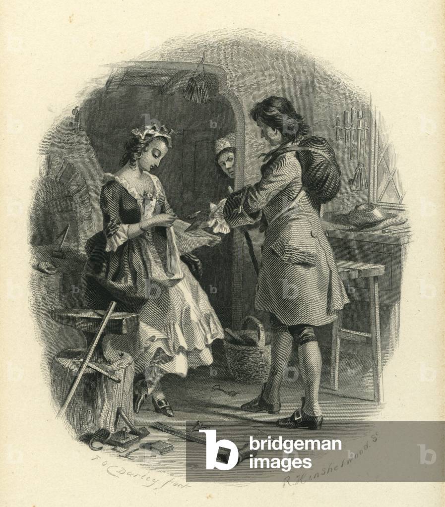 Barnaby Rudge: Dolly Varden and Joe Willet (engraving)