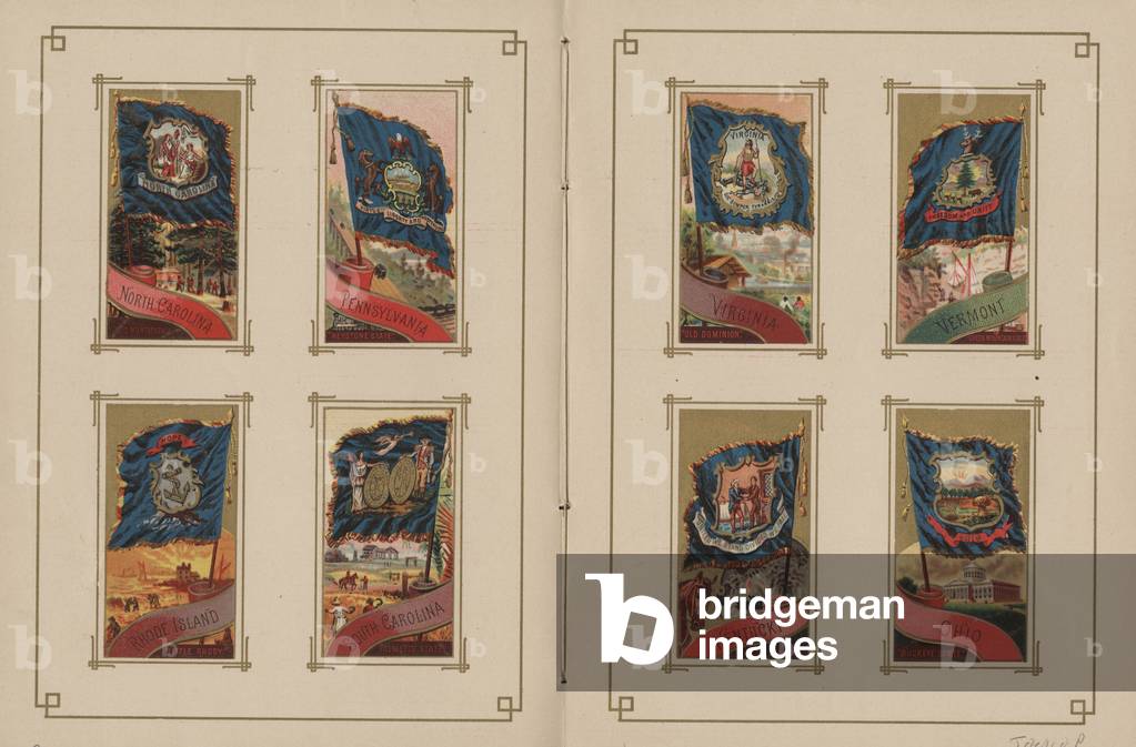 Flags of All Nations and the United States of America - Pages 29 & 30, 1887 (colour litho)
