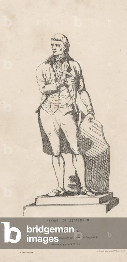 Statue of Jefferson, litho by David Michelin, 1840 (litho)