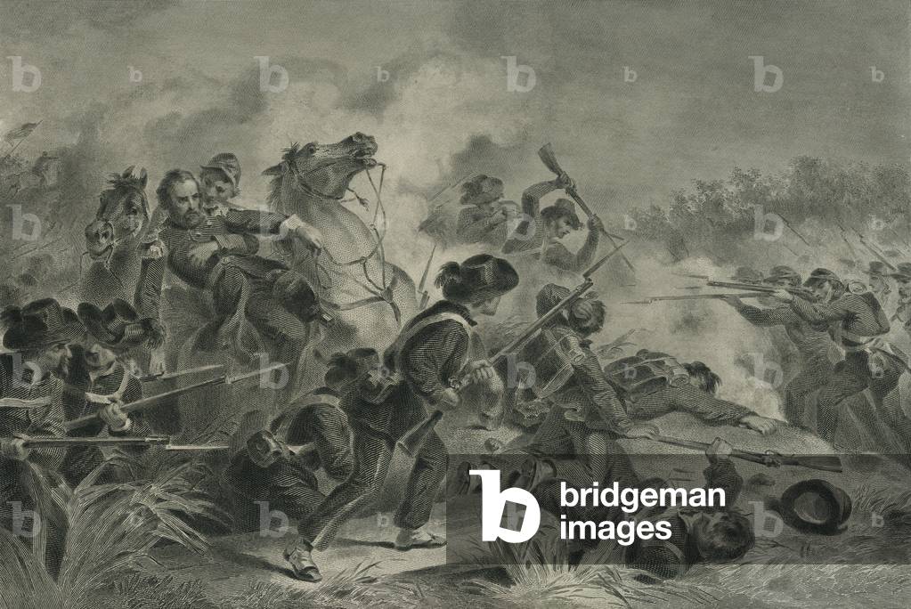 Battle at Wilson's Creek, MO, 1878 (engraving)