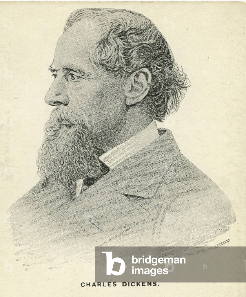 Charles Dickens Postcard (litho)