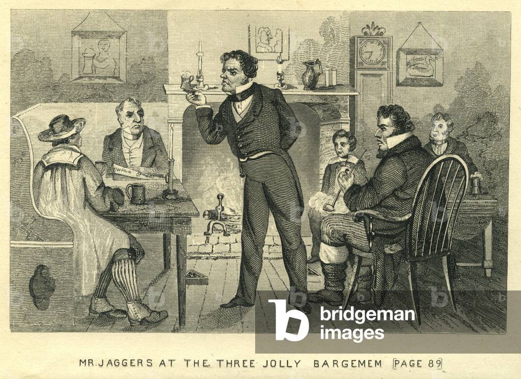 Great Expectations - Mr. Jaggers At The Three Jolly Bargemen, c.1862 (engraving)