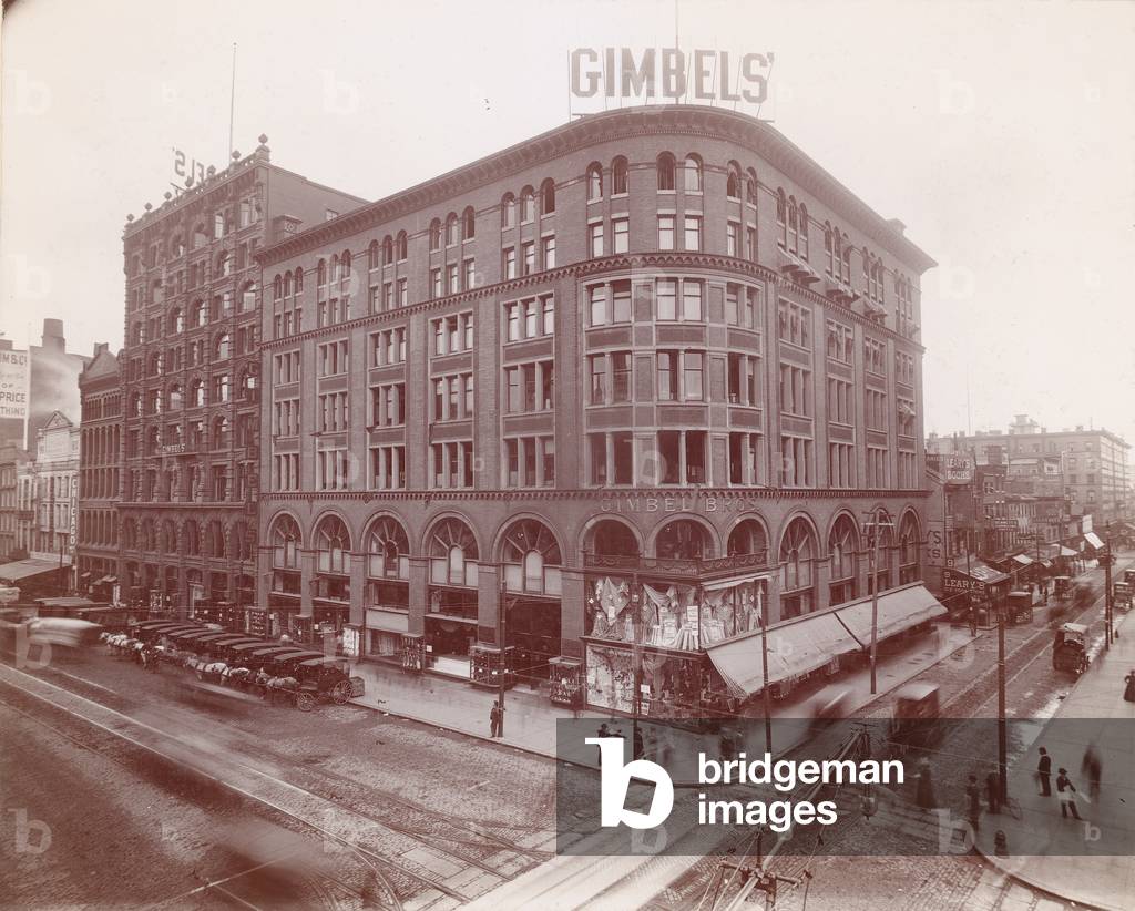 Gimbel Brothers, Market Street at 9th, Southeast corner, 1899 (albumen print)
