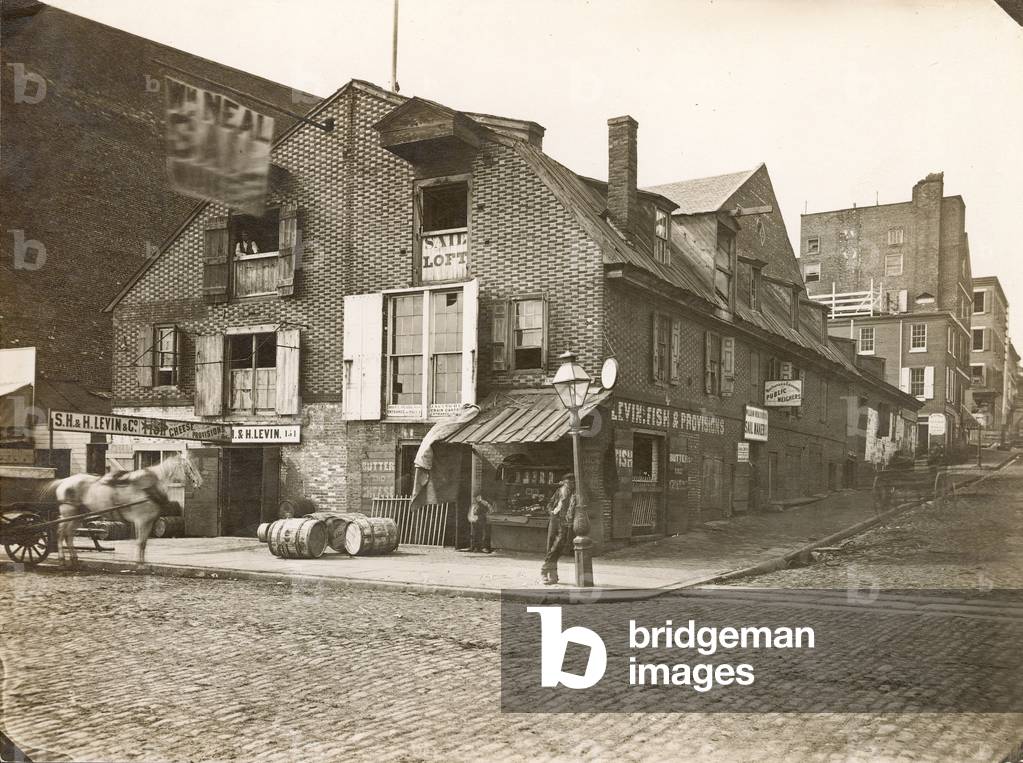 Race Street Wharf, Delaware Avenue at Race Street, 1867 (b/w photo)