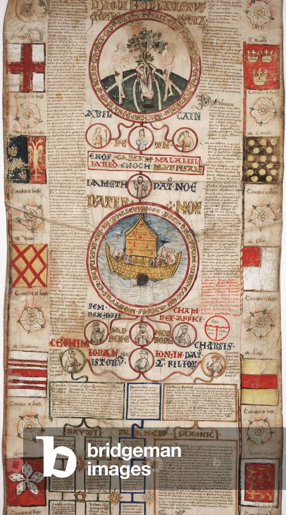 MS Lewis E 201 section 2, Chronicle of the History of the World from Creation to Woden, with a Genealogy of Edward IV, c.1461 (pen & ink, tempera and gold on vellum)