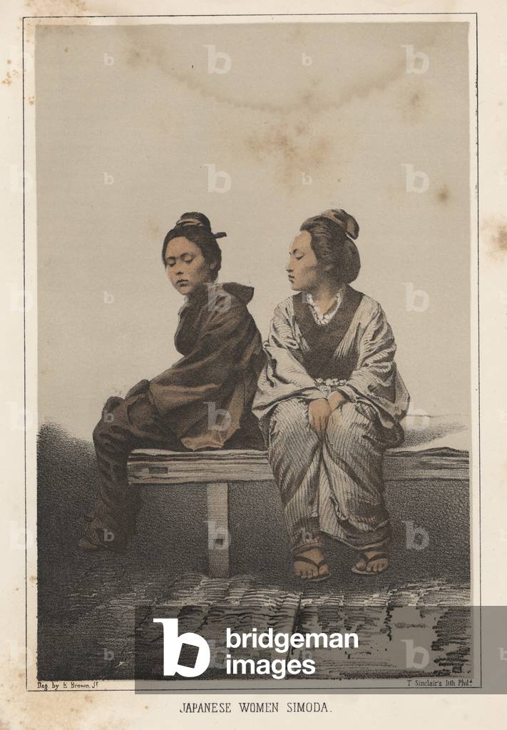Japanese Women, Simoda, 1855 (colour litho)