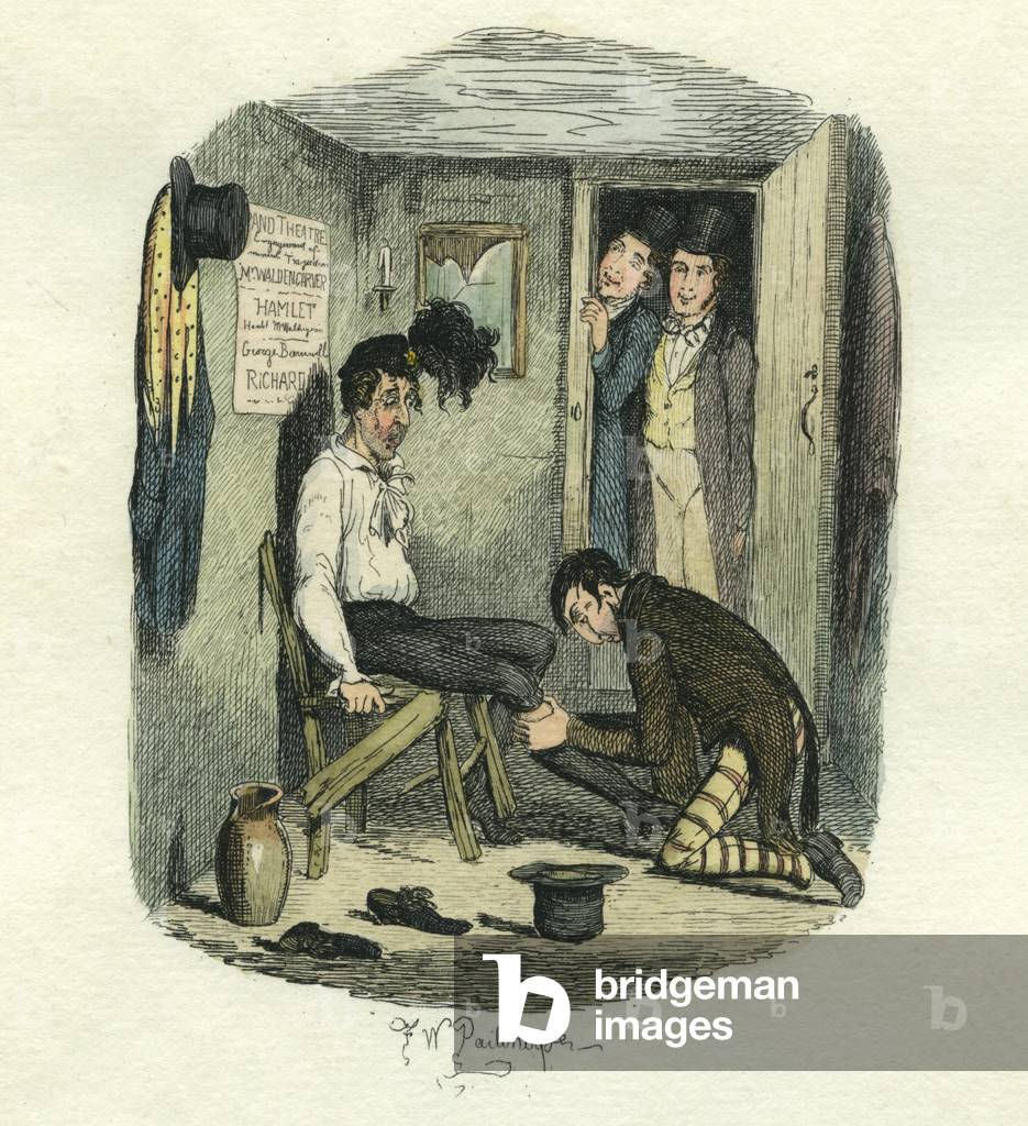 The Flaying of Hamlet, Great Expectations, c.1885 (hand-coloured etching)