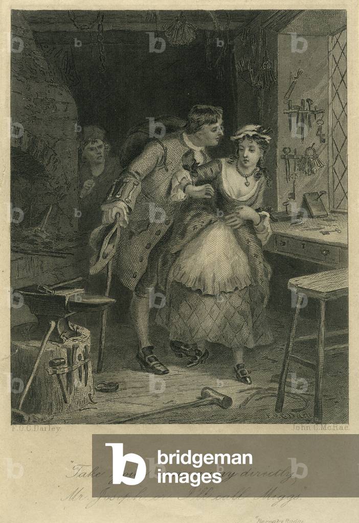 Barnaby Rudge: Dolly Varden and Joe Willet (engraving)