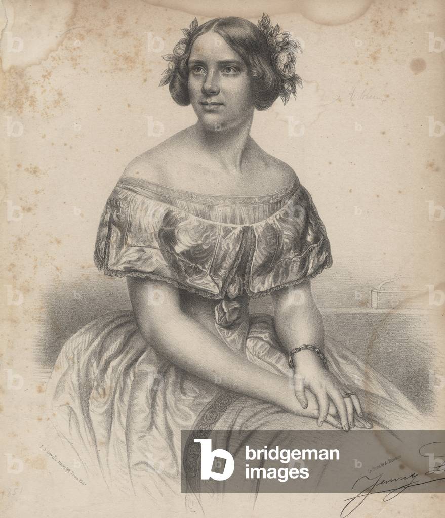 Jenny Lind, from sheet music for 'Swedish Melodies, Pieces and Operatic Songs', 1851 (litho)